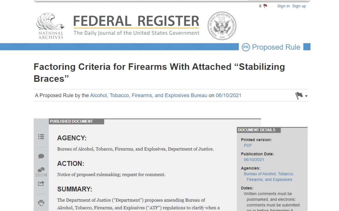 Action Needed: Leave a Comment Opposing the ATF’s Pistol Brace Ban!
