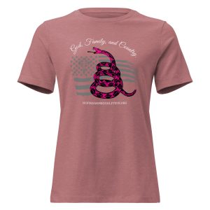 Supersoft – Short Sleeve – Women’s – White Text – God, Family and Country